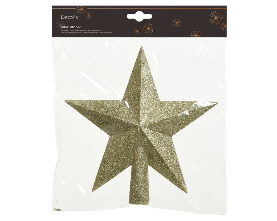 Kaemingk Shatterproof Tree Top Star Gold