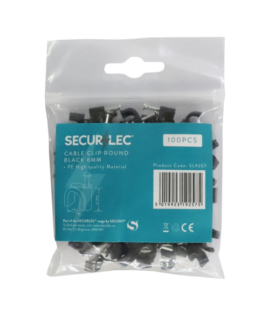 Cable Clips Round Black