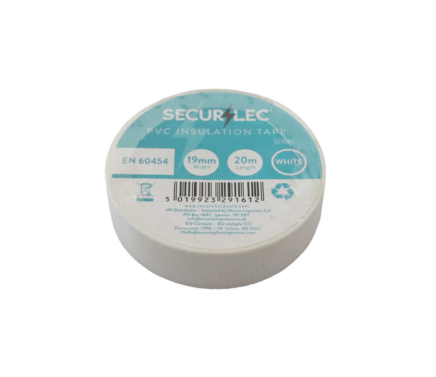 Securlec PVC Insulation Tape Pack 10 White 20m