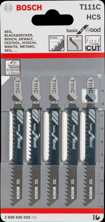 Bosch Basic For Wood Jigsaw Blade Pack 5