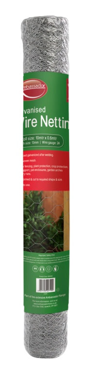 Ambassador Galvanised Wire Netting 10m x 0.6m x 50mm