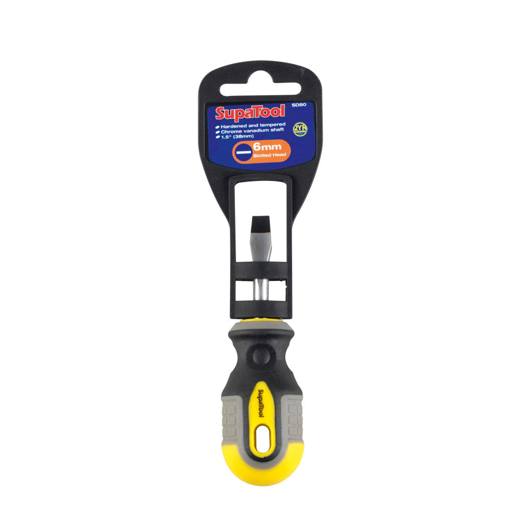 SupaTool Slotted Head Stubby Screwdriver 38mm x 6mm