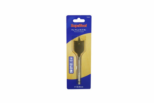 SupaTool Titanium Coated Flat Wood Drill Bits 32mm