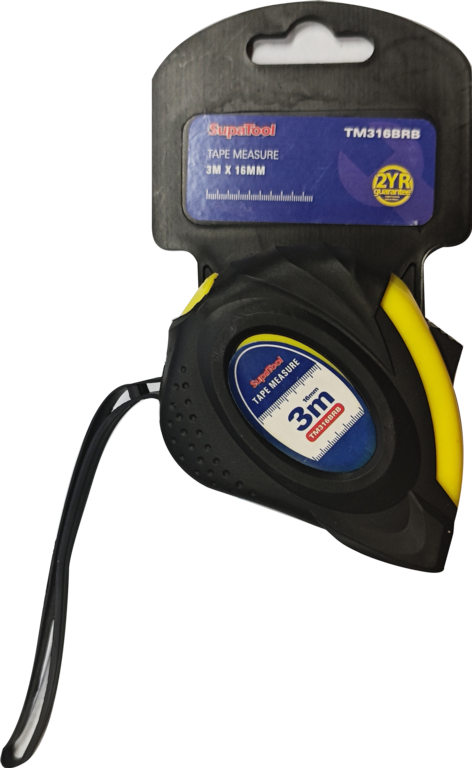 SupaTool Rubberised Tape Measure 3m x 16mm