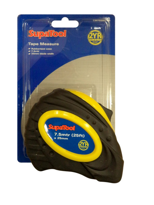 SupaTool Rubberised Tape Measure 7.5m x 25mm