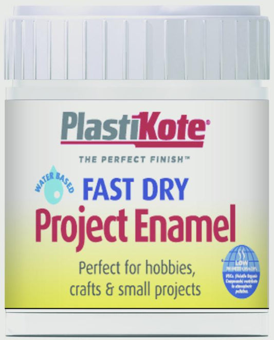 PlastiKote Fast Dry Enamel Brush On Flat White - 59ml Bottle