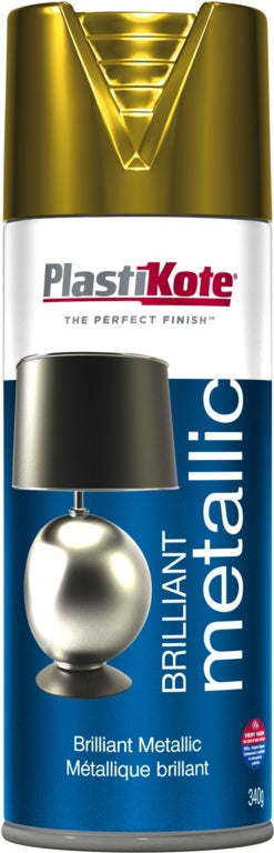 PlastiKote Brilliant Metallic Paint Aerosol 400ml Gold