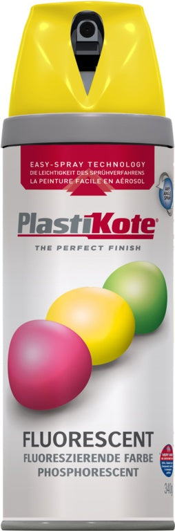 PlastiKote Fluorescent Spray Paint Yellow - 400ml