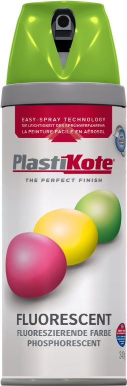 PlastiKote Fluorescent Spray Paint Green - 400ml