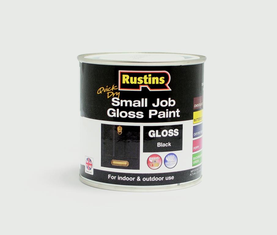 Rustins Quick Dry Small Job Gloss 250ml Black
