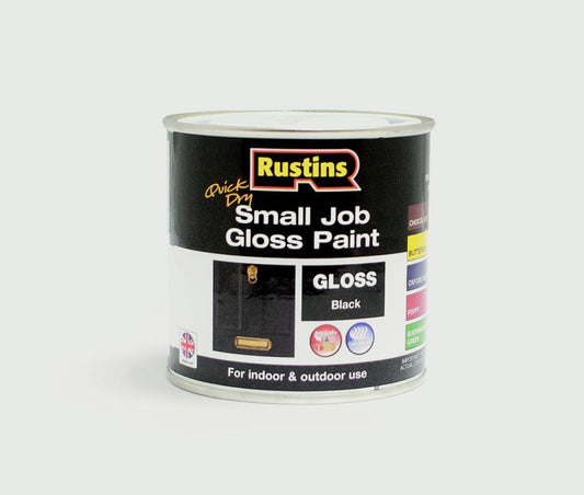Rustins Quick Dry Small Job Gloss 250ml Black