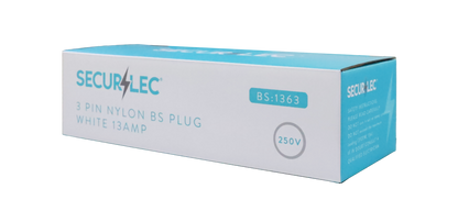 Securlec 3 Pin Nylon BS Plug White 13 Amp 250V