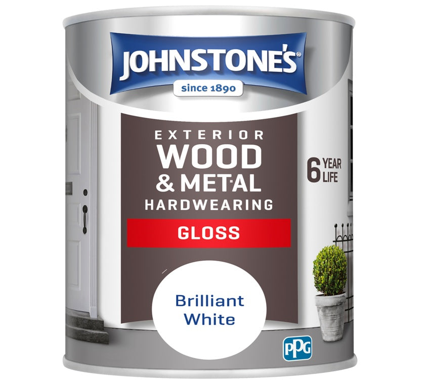 Johnstones Exterior Hardwearing Gloss - Brilliant White 750ml