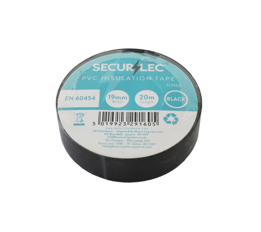Securlec PVC Insulation Tapes Black 20m Pack 10