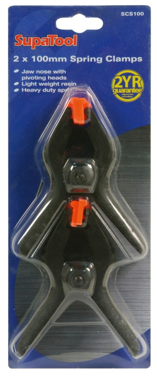 SupaTool Spring Clamps 2 x 100mm