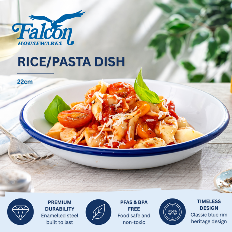 Falcon Pasta/Rice Plate - Traditional White 22cm x 3.5D