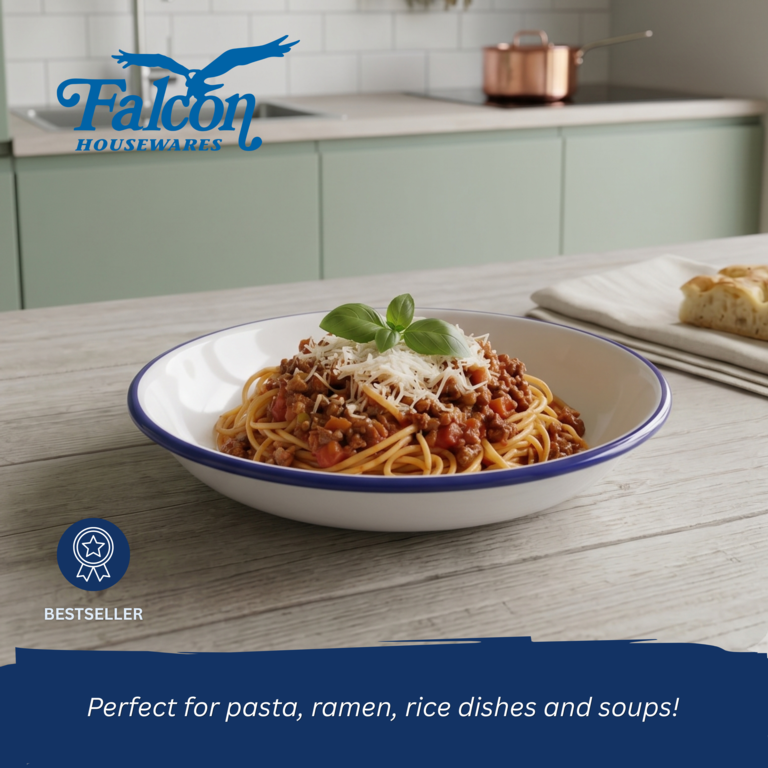 Falcon Pasta/Rice Plate - Traditional White 22cm x 3.5D