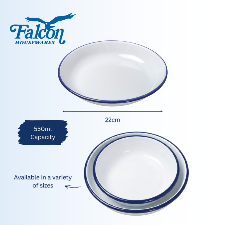 Falcon Pasta/Rice Plate - Traditional White 22cm x 3.5D