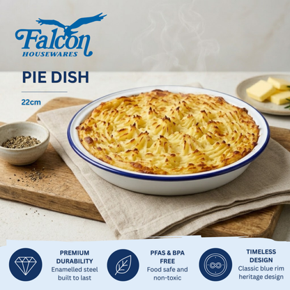 Falcon Round Pie Dish - Traditional White 22cm x 4.5D