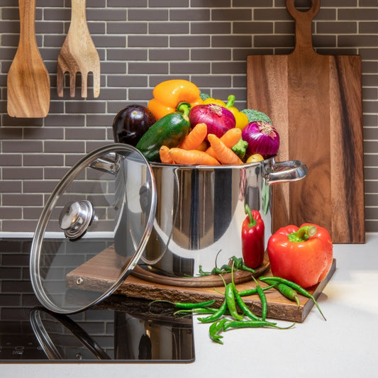 Pendeford Stainless Steel Collection Deep Stock Pot 24cm