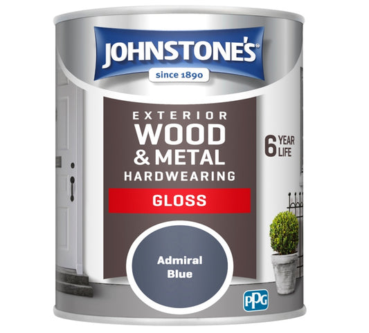 Johnstones Exterior Hardwearing Gloss 750ml Admiral Blue