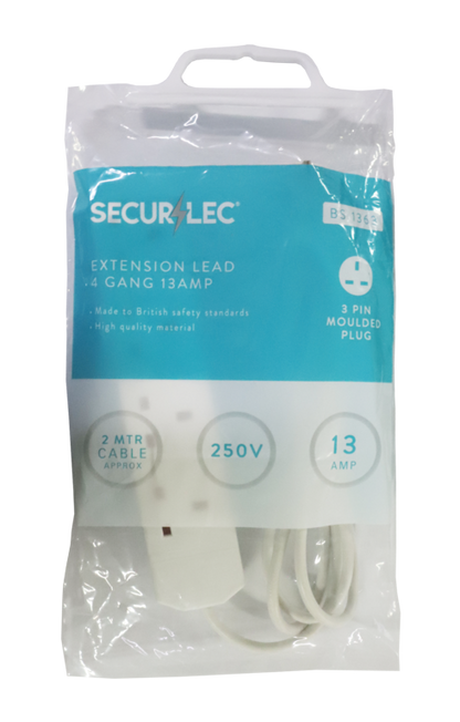 Securlec 4 Gang Extension Lead 2m 13 Amp