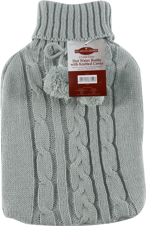 Hot Water Bottle with Knitted Cover 2L