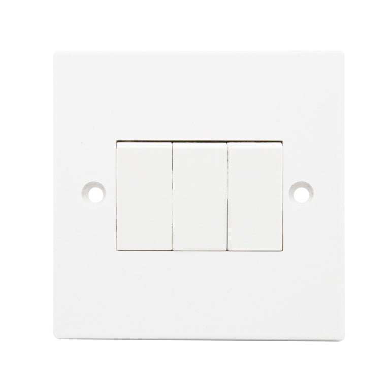 Securlec Square 3 Gang 2 Way Light Switch