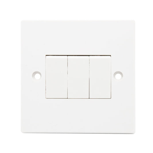 Securlec Square 3 Gang 2 Way Light Switch