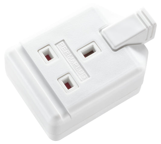 Masterplug Rubber Extension Socket White BS1363/13a