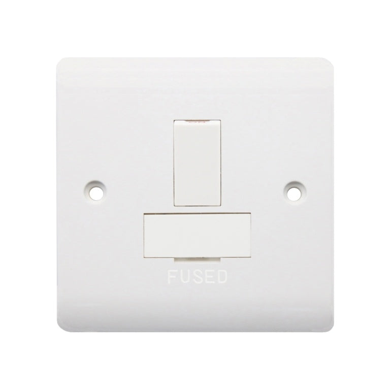 Securlec 1 Gang Switched Fused Spur Double Pole Round Edge
