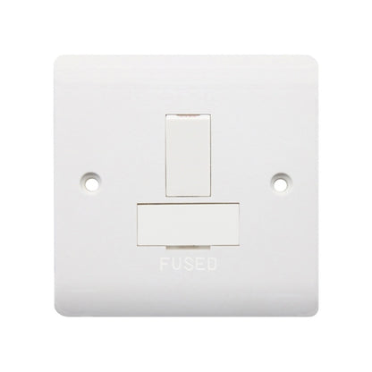 Securlec 1 Gang Switched Fused Spur Double Pole Round Edge
