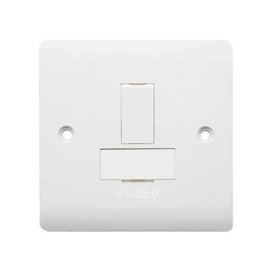 Securlec 1 Gang Switched Fused Spur Double Pole Round Edge