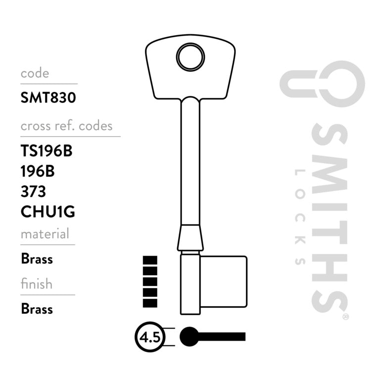 Smiths Locks CHUBB 3G114 Mortice Key Blank