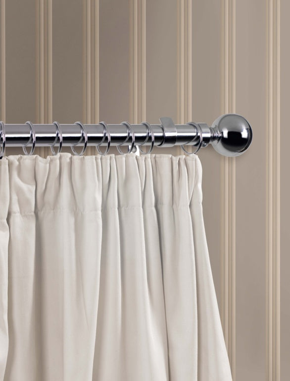 Woodside Chrome Finish Curtain Pole 180cm, 28mm diameter