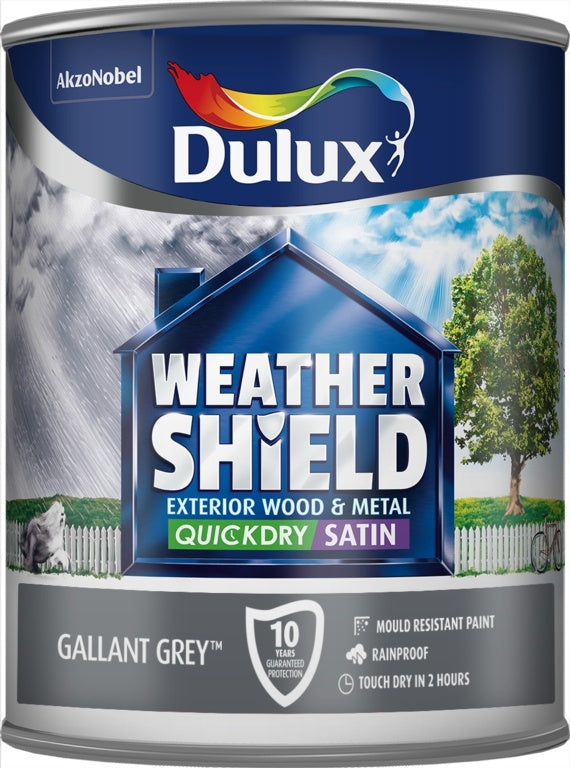 Dulux Weathershield Quick Dry Exterior Satin 750ml Gallant Grey