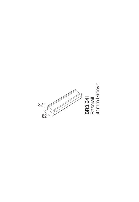 Cheshire Mouldings Pine Baserail 3.6m x 41mm