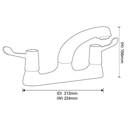 SP Rhodes Deck Mixer Lever Sink Tap