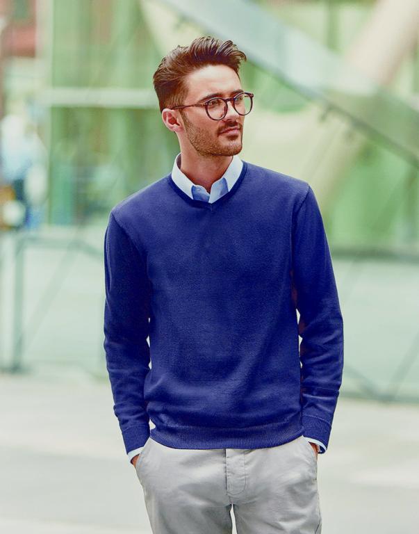 Acylic Cotton Lightweight V-Neck Jumper
