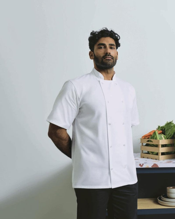 Dennys Short Sleeve Chefs Jacket White L