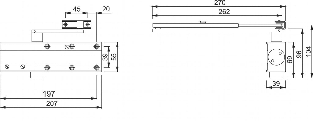 Arrone Silver Door Closer