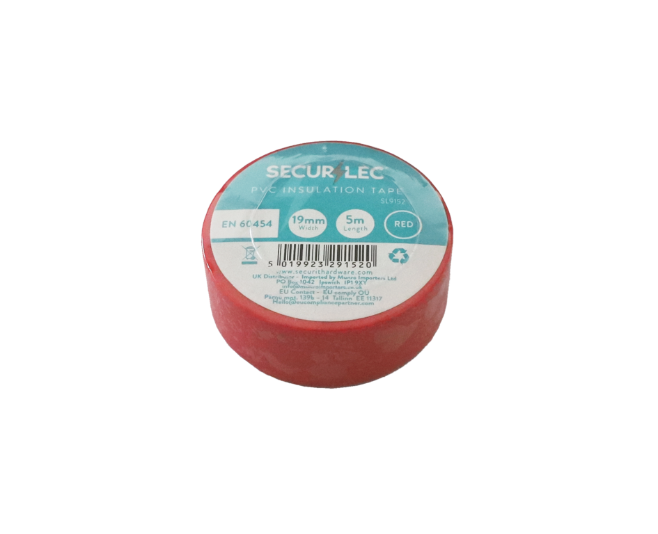 Securlec PVC Insulation Tape Pack 10 Red 5m