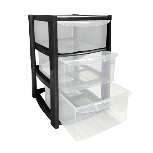 TML 3 Drawer Tower Large Black