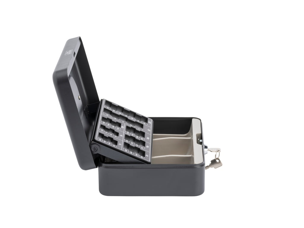 Sterling Cash Box With Coin Tray 10" Mixed Colours