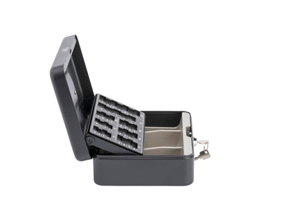 Sterling Cash Box With Coin Tray 10" Mixed Colours