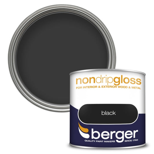 Berger Non Drip Gloss 250ml Black