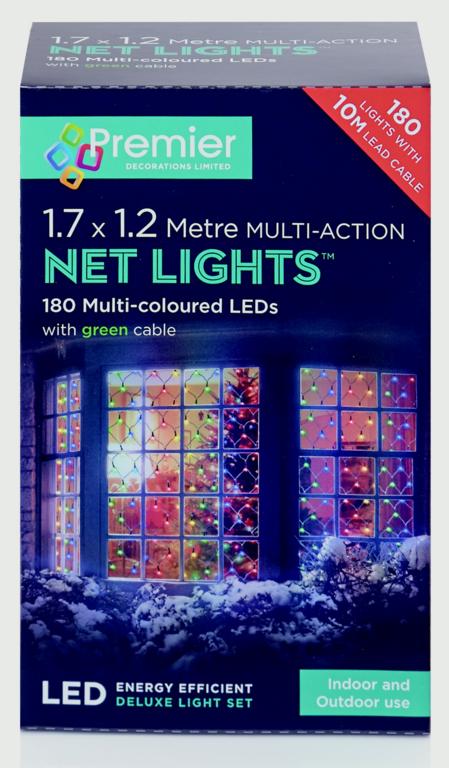 Premier Multi-Action LED Net Lights 360 LED 3.5 x 1.2m Multi