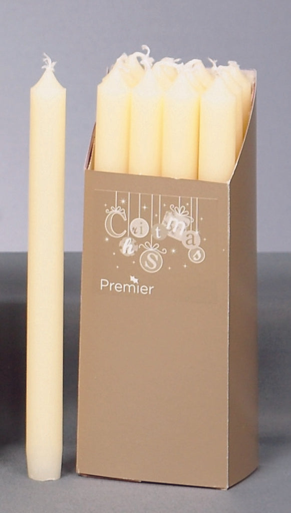 Premier Dinner Candles Pack 12 Ivory 25cm