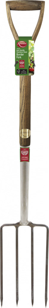 Ambassador Ash Handle Stainless Steel Border Fork