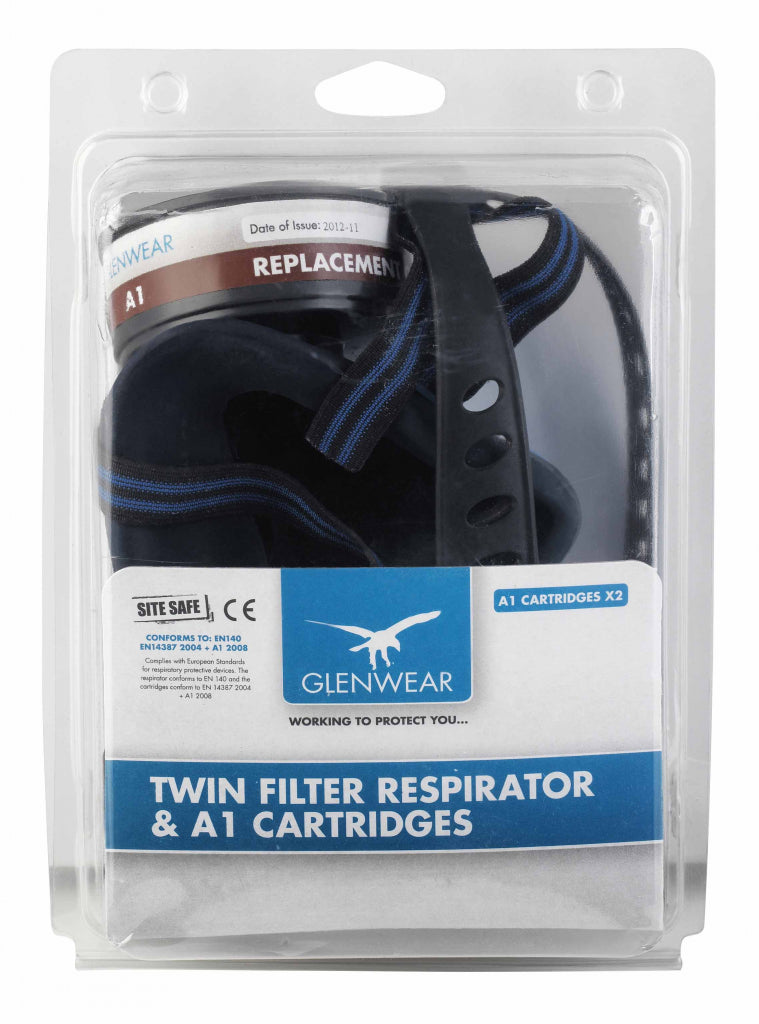 Glenwear Twin Filter Respirator & 2 Replacement Cartridges